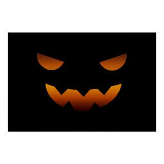 Halloween pumpkin smiley face poster