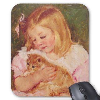 Sara Holding a Cat, Mary Cassatt Mousepad