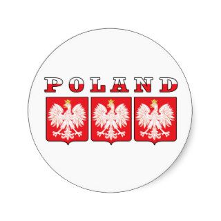 Poland Eagle Shields Round Sticker