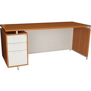 Regency OneDesk Collection 66 Single Pedestal Desk, Amber/White Finish  Make More Happen at