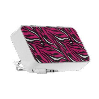 Animal Print, Zebra Stripes   Pink White Black  Speakers
