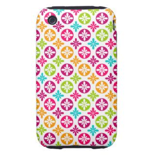 Colorful Floral Circle Pattern Design iPhone 3 Tough Cover