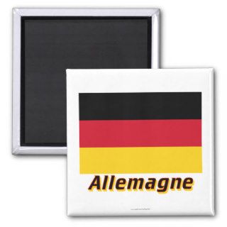 Drapeau Allemagne avec le nom en français Refrigerator Magnets