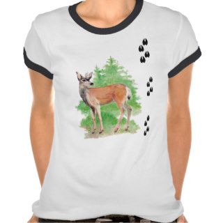 White Tailed Deer Tracks Animal Shirt