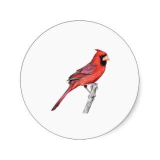 Cardinal Round Stickers