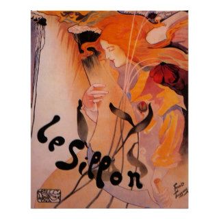 Vintage Art Nouveau Poster, Le Sillon