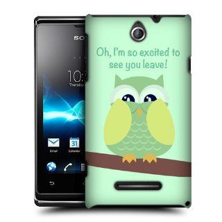 Head Case Designs Lime Wing Mean Owl Hard Back Case Cover For Sony Xperia E dual C1605 C1505 Cell Phones & Accessories