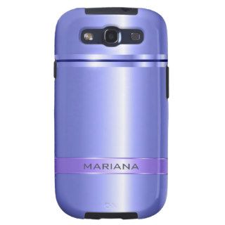 Metallic Light Blue Stainless Steel Look Galaxy S3 Cover