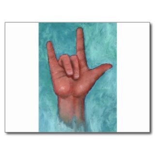 I Love You American Sign Language Hand` Postcard