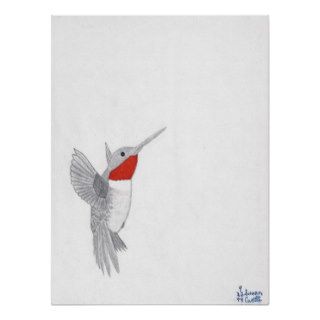 "Ruby Throat Hummingbird" Poster  (18"x 24")