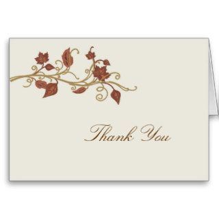Elegant Fall Wedding Thank You Card