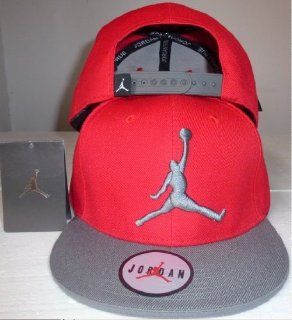 Jordan Brand Jumpman True Snapback(red .Gray Brim and Gray Logo)  Sports Fan Beanies  Sports & Outdoors