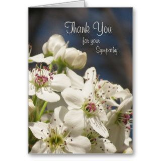 Blank Sympathy Thank You Note Card    Blossoms