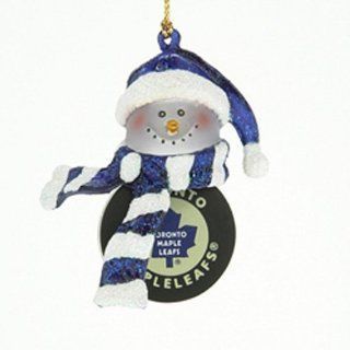Set of 2 NHL Toronto Maple Leafs Hockey Acrylic Snowman Christmas Ornaments 4"   Decorative Hanging Ornaments