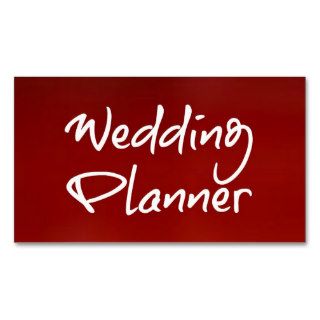 Wedding Planner Red Business Card