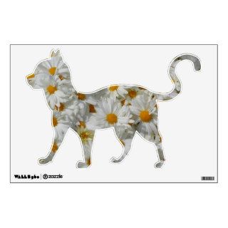 Daisies Floral Cats Wall Decal