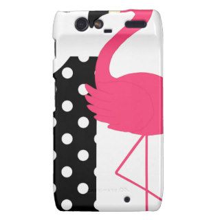 Pink Flamingo One in Polka Dot Droid RAZR Case