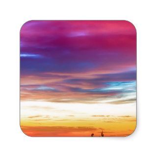 City Lights Sunrise View Rollins Pass Square Stickers
