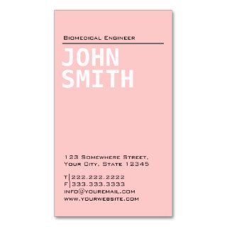 Simple Plain Pink Biomedical Business Card