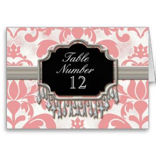 Aged Distressed Damask Silver Bling Look Wedding Greeting Card