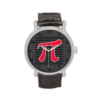 Scarlet Red Pi Symbol Wrist Watch
