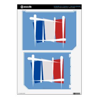 France Brush Flag Decals For Wii