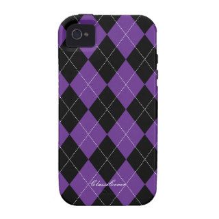 Argyle Purple Black Pattern Case Mate iPhone 4 Cover
