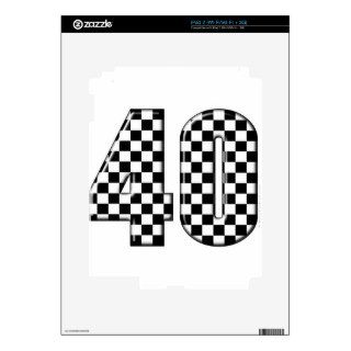 40 checkered number iPad 2 decals