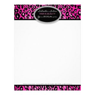 Pink Leopard Print Custom Hair & Beauty Letterhead