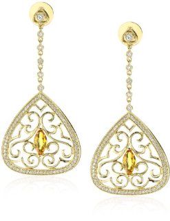 Katie Decker "Tudor" 18k Yellow Sapphire and Diamond Anne Earrings Jewelry