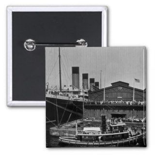 RMS Olympic at Pier 59 Vintage Glass Slide 1911 Pins
