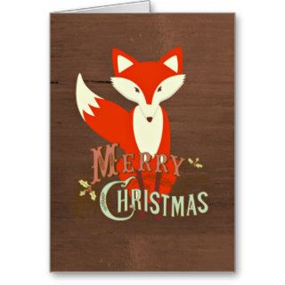 Brown Fox Merry Christmas Postcard Greeting Card