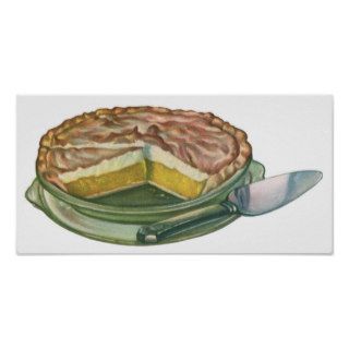 Vintage Food, Lemon Meringue Pie Dessert Posters
