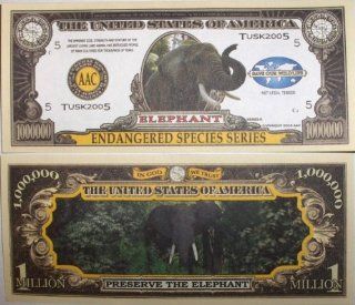 Set of 10 Bills Elephant Million Dollar Bill Toys & Games