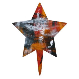 Abstract Painting 57 Shaken Up Star Cake Pick