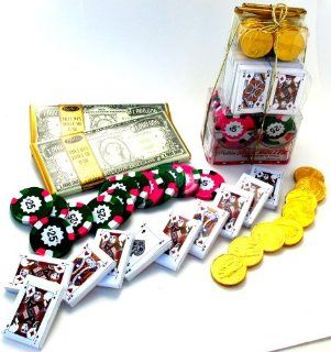 Gamblers' Gift Pack Assortment   Milk Chocolate Playing Cards, Chips, Gold Coins & Million Dollar Candy Bars  Gourmet Chocolate Gifts  Grocery & Gourmet Food