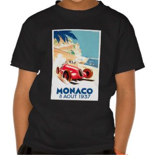 Antique 1937 Monaco Grand Prix Race Poster Tees