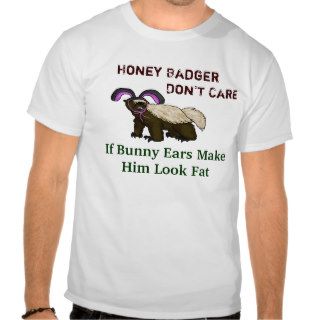 Honey Badger Easter Bunny Ears T shirt