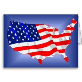 US Flag in shape of lower 48 Greeting Card