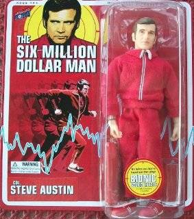 Rare Six Million Dollar Man Steve Austin Figure + Bonus Bionic Sounds Keychain 