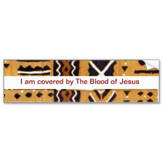 Blood of Jesus Mud cloth bumper sticker