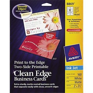 Avery Clean Edge Inkjet Print to the Edge Business Cards, White, Matte Finish, 160/Pack  Make More Happen at