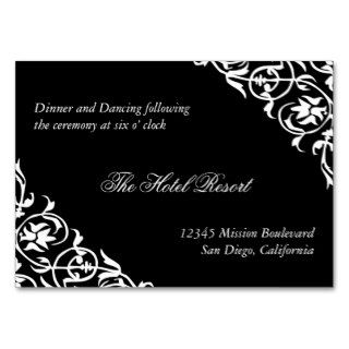 Black corner scroll wedding reception enclosure business cards