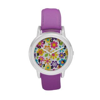 Colorful Flowers Wristwatch
