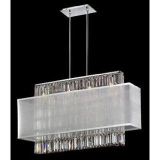 Chrome with Danube Crystal Rectangular Pendant Chandelier   Glow Chandeliers  