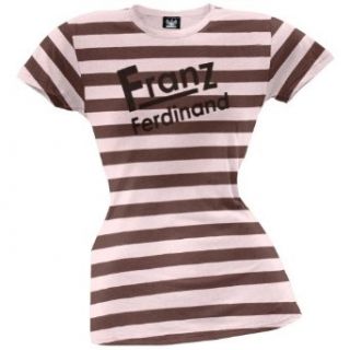 Franz Ferdinand   Logo Jail Stripe Juniors T Shirt Music Fan T Shirts Clothing