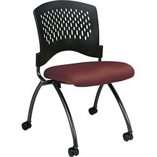 Office Star Proline II Fabric Deluxe Armless Folding Chair with Plastic Back, Burgundy, 2/Pack  Make More Happen at