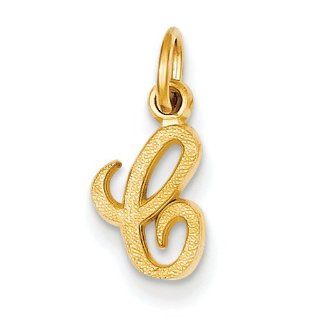 14K Yellow Gold Casted Initial C Charm Pendant 16mmx7mm Jewelry