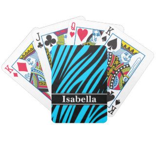 Blue Black Stripes Pattern Card Decks