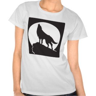 Silhouette wolf howling at the moon   therian tee